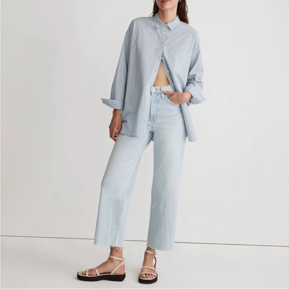 Madewell The Perfect‎ Vintage Wide-Leg Crop Jean Light Wash Sz 32